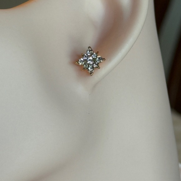 Gold Earrings with Zirconia - Picture 1 of 7
